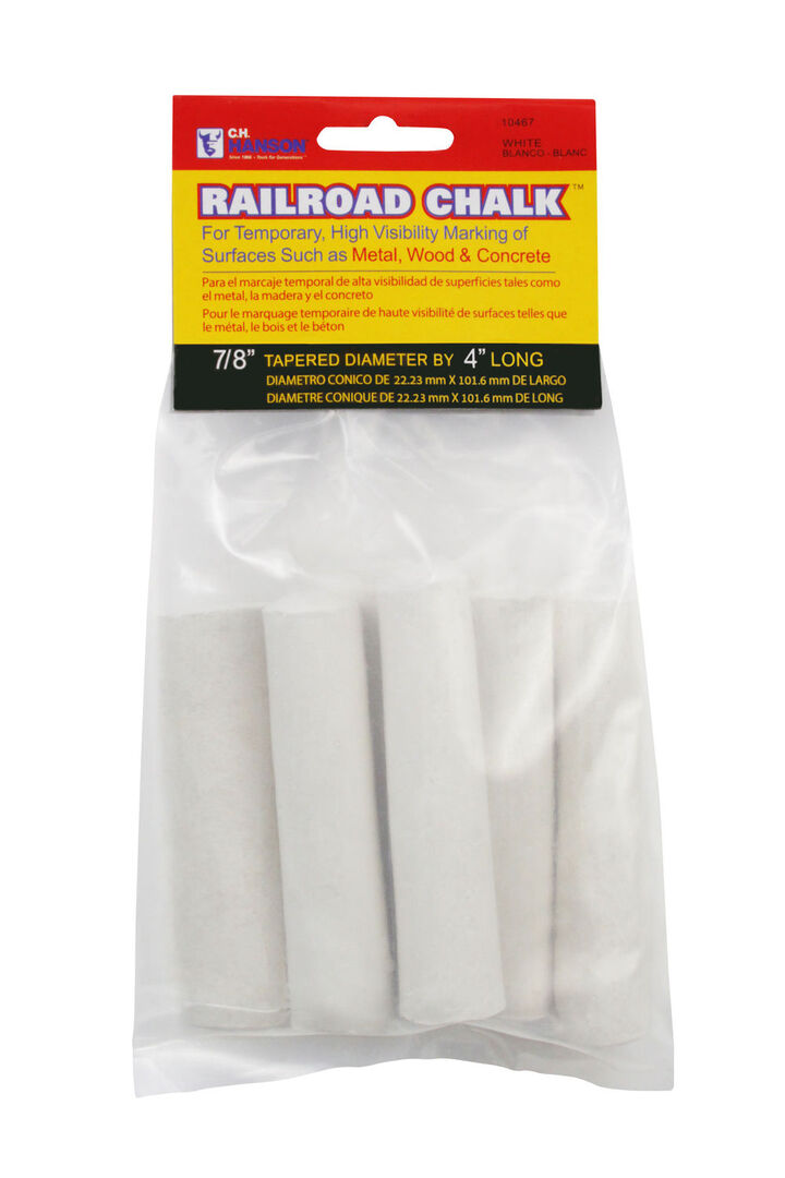 C H Hanson Railroad Chalk White Carded, 6 Piece, large image number 1