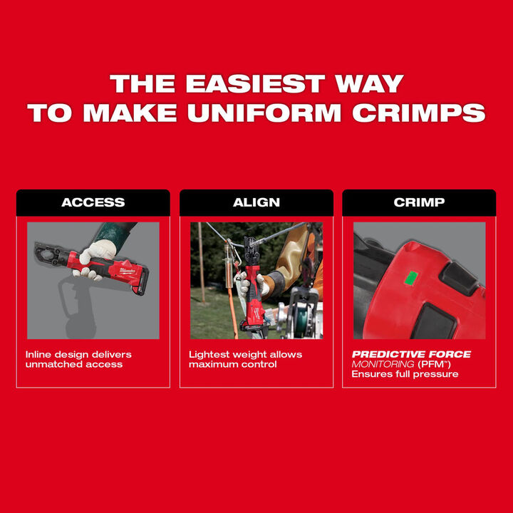 Milwaukee M18 FORCE LOGIC 6T Latched Linear Utility Crimper & M18 REDLITHIUM XC 18V 5Ah Battery Pack Bundle, large image number 4