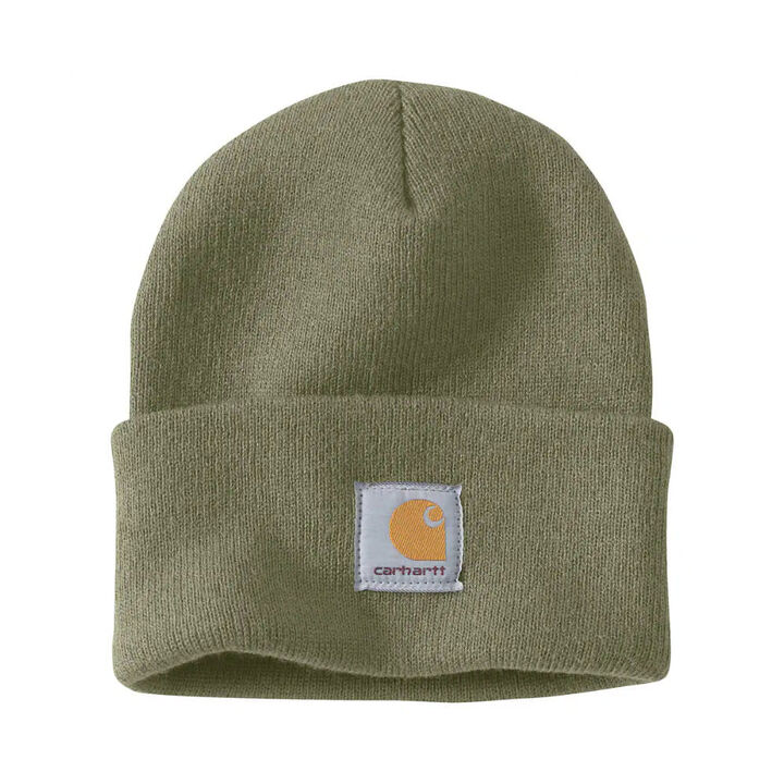 Carhartt A18 Acrylic Knit Cuffed Beanie, Dusty Olive, OSFM
