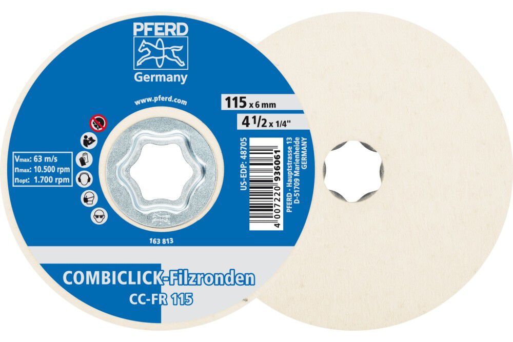 Pferd COMBICLICK Felt Disc, 4-1/2 Inch Diameter, large image number 1