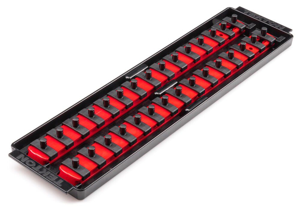 Tekton 30 Slot Universal Socket Organizer for 1/4 Inch Drive Sockets and Bit Sockets, Red, large image number 1