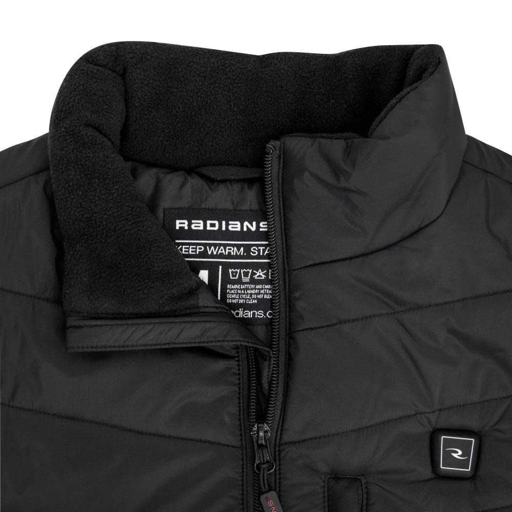 Radians Womens Heated Puffer Vest Kit with Battery, Black, 2X, large image number 4