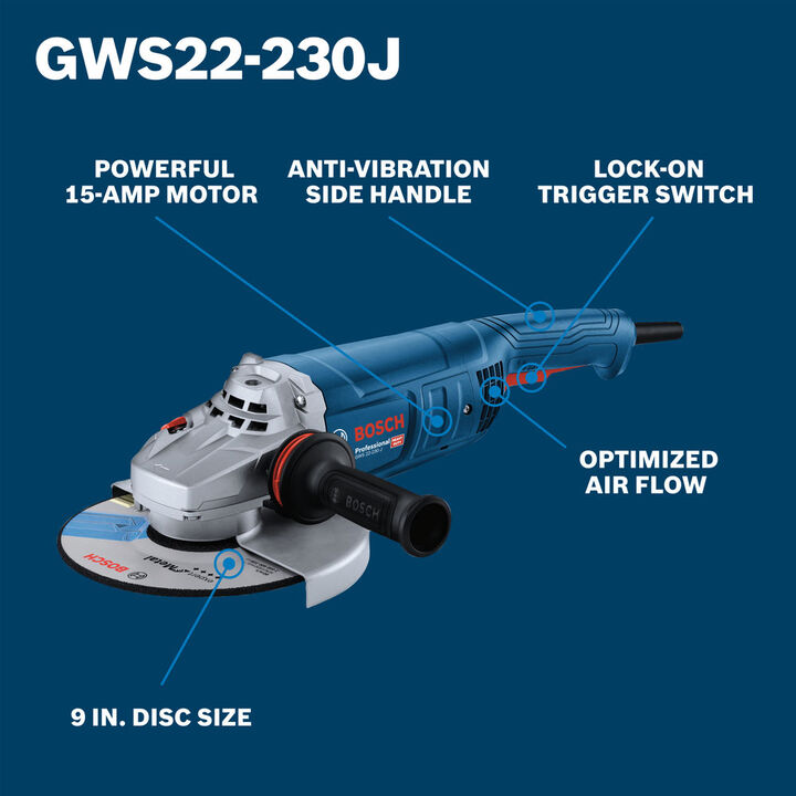 Bosch 9 Inch Large Angle Grinder, large image number 5