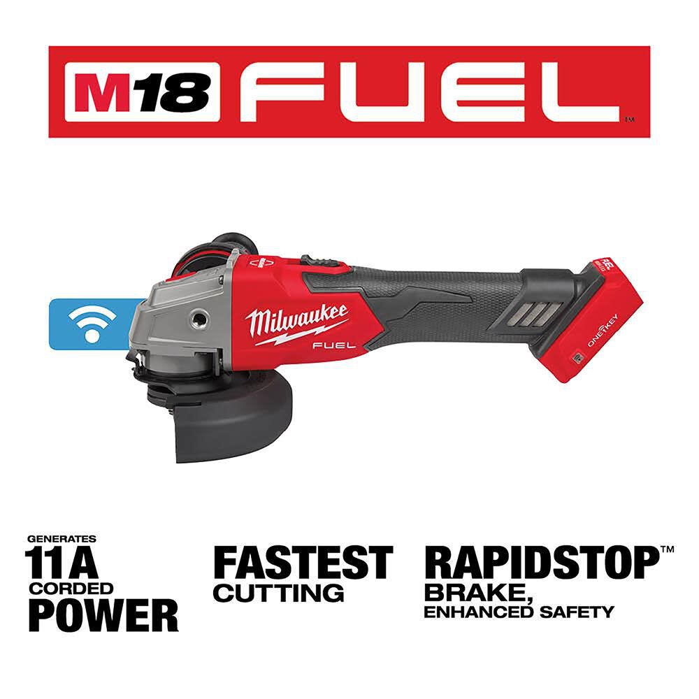Milwaukee M18 FUEL 4-1/2inch / 5inch Braking Grinder with ONE-KEY (Bare Tool) Reconditioned, large image number 2