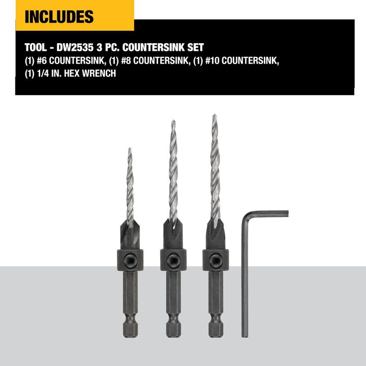 DEWALT 3 piece Countersink Set, large image number 1