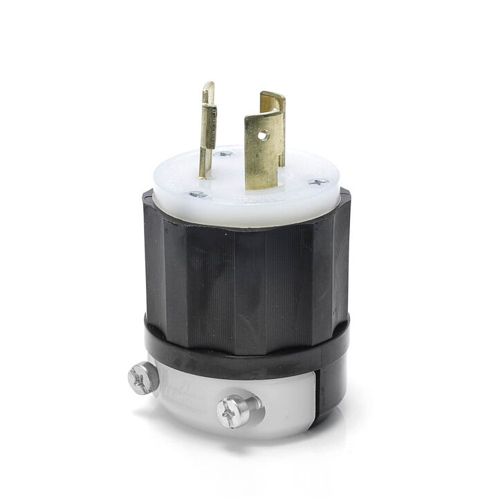Leviton 20A 250V 2 Pole 3 Wire Black & White Locking Plug