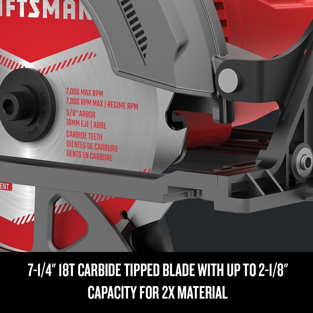 CRAFTSMAN 15 Amp 7-1/4 Inch Electric Circular Saw, large image number 3