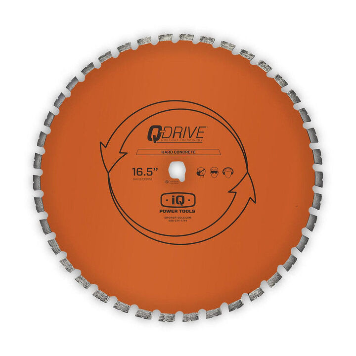 iQ Power Tools 16.5 in Q Drive Arrayed Segmented Hard Concrete Orange Blade, large image number 1