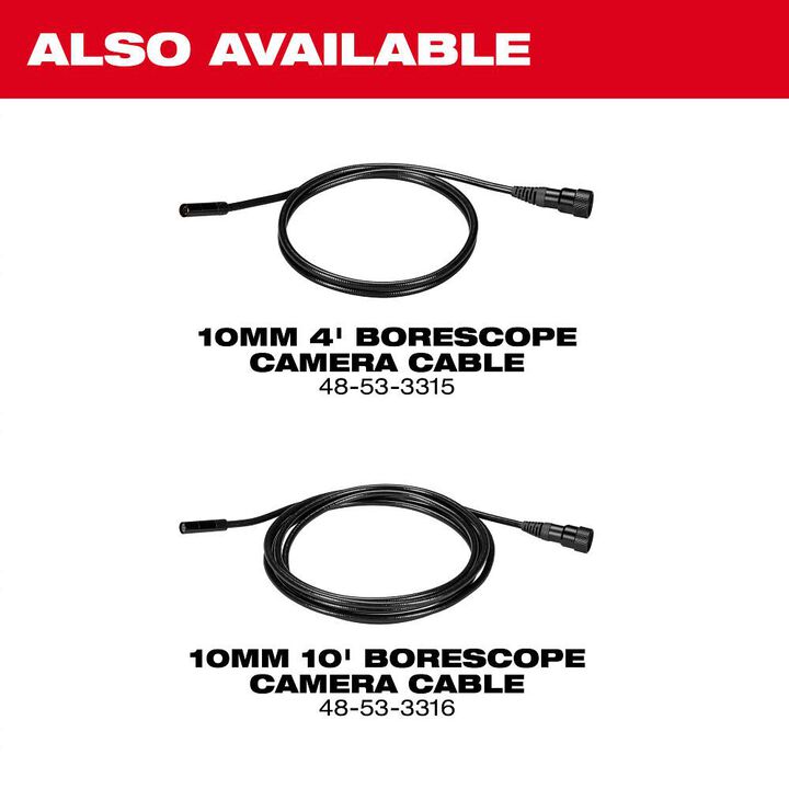 Milwaukee 10mm 10 Ft. Borescope Camera Cable for M12 Wireless Monitor, large image number 1