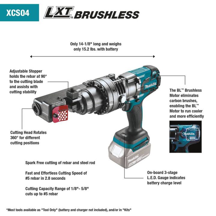 Makita 18V LXT Lithium-Ion Brushless Cordless Rebar Cutter (Bare Tool), large image number 12