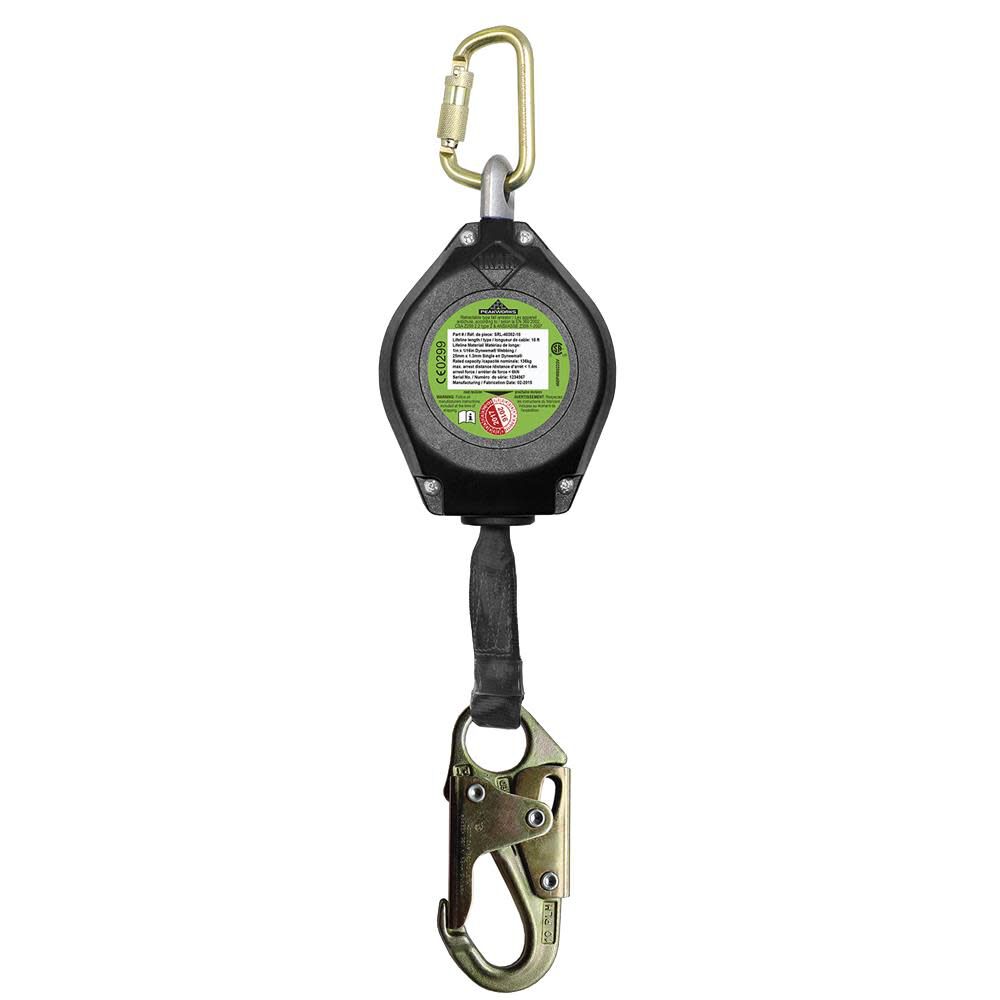 Peakworks Self-Retracting Lifeline (SRL) with Webbing Snap Hook 18 Ft. L. Black, large image number 1