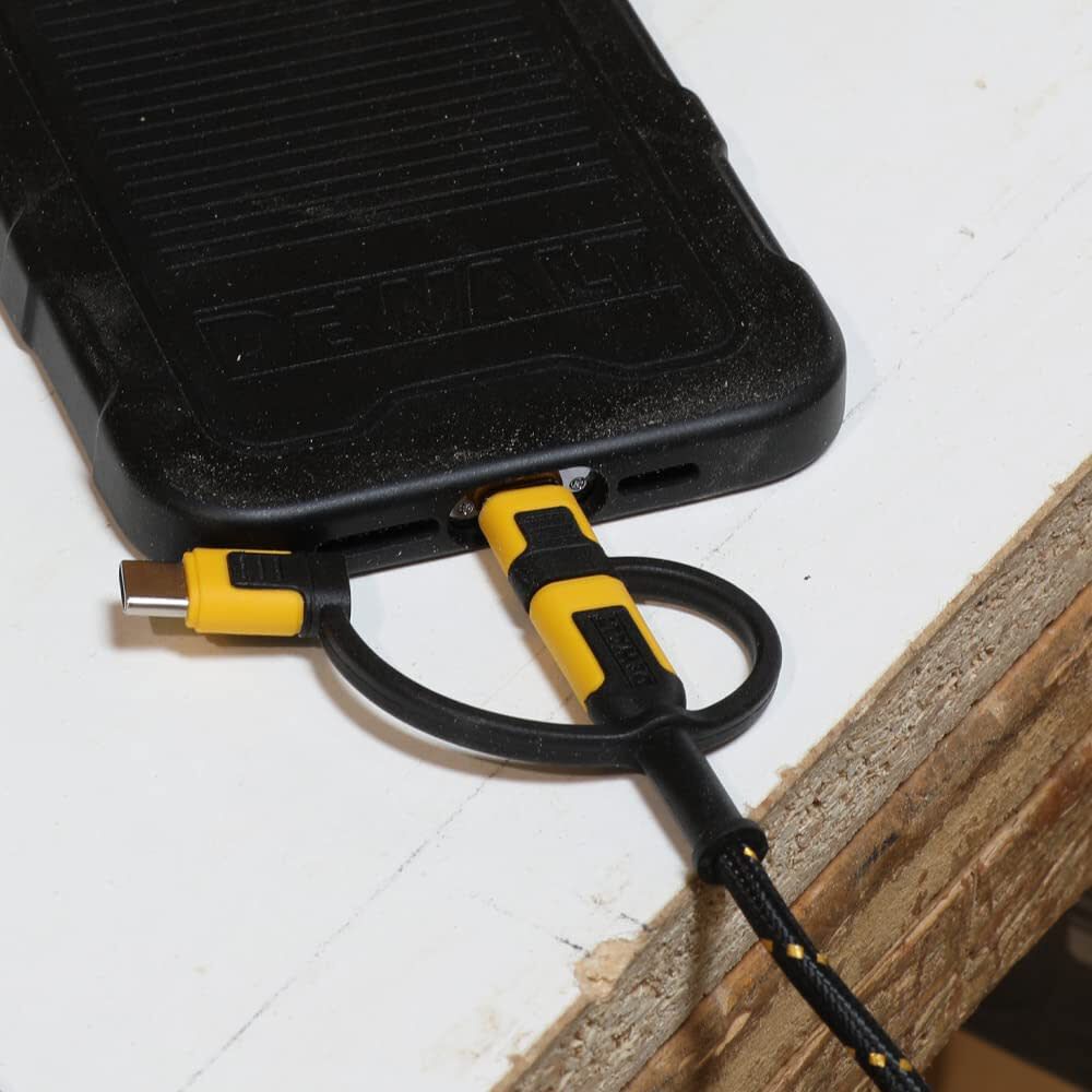 DEWALT Phone Charger Lightning USB-C Micro USB Reinforced Cord, large image number 3