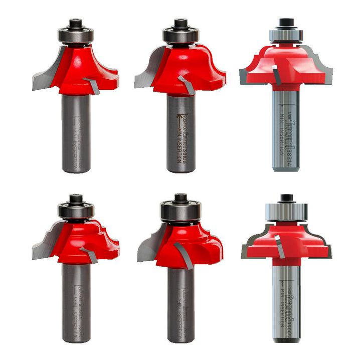Freud 6 Piece Decorative Edge Quadra-Cut Router Bit Set