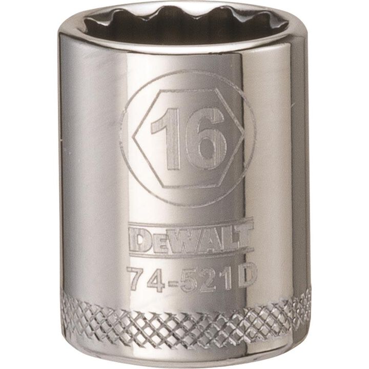 DEWALT Socket 12 Point 3/8in Drive 16MM