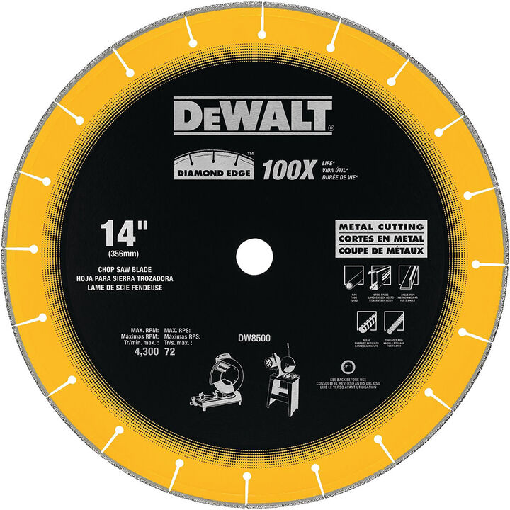 DEWALT 14 Inch Segmented Rim Diamond Edge Chop Saw Blade for Metal