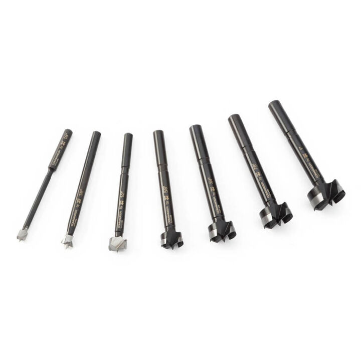Commander Tool Steel Forstner Bit Set in Wooden Box 7 Pieces