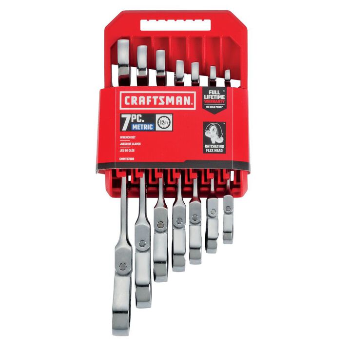 CRAFTSMAN Metric Flex Head Ratchet Wrench Set, 7 Piece, large image number 4