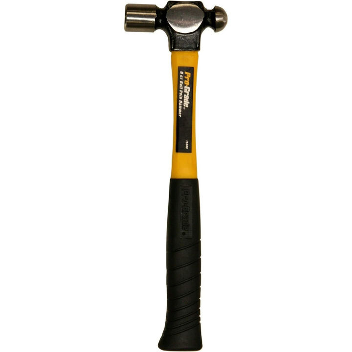Allied International Pro-Grade 8 Oz Carbon Steel Head Ball Pein Hammer with Fiberglass