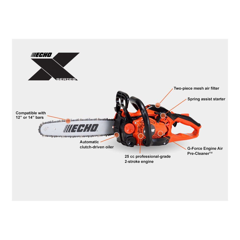 Echo 12inch Chainsaw Bar & Chain 25cc 1.46HP Gas Powered, large image number 2