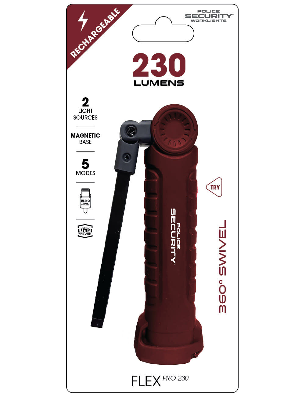 Police Security Mini Flex Pro 400 Lumens Worklight, large image number 3
