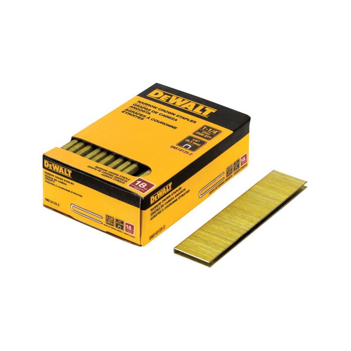 DEWALT 1-1/4 Inch 18 Gauge Narrow Crown Staples 2500 Pieces