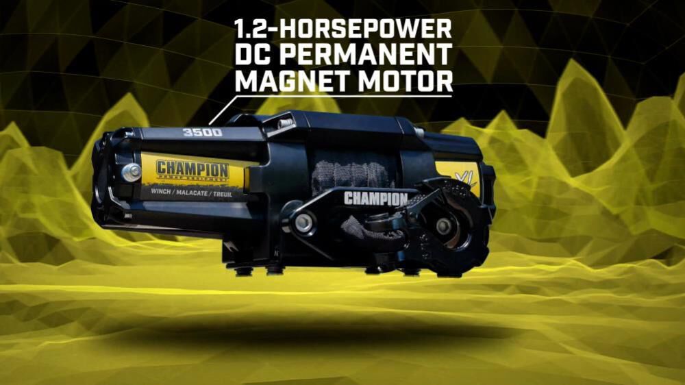 Champion Power Equipment XL 3500 lb ATV/UTV Synthetic Rope Winch Kit, large image number 4