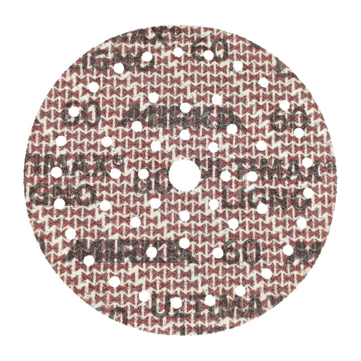 Mirka ULTIMAX LIGNO Multifit 6 Inch Grip 50H 60 Grit Sanding Disc, 50 Pieces