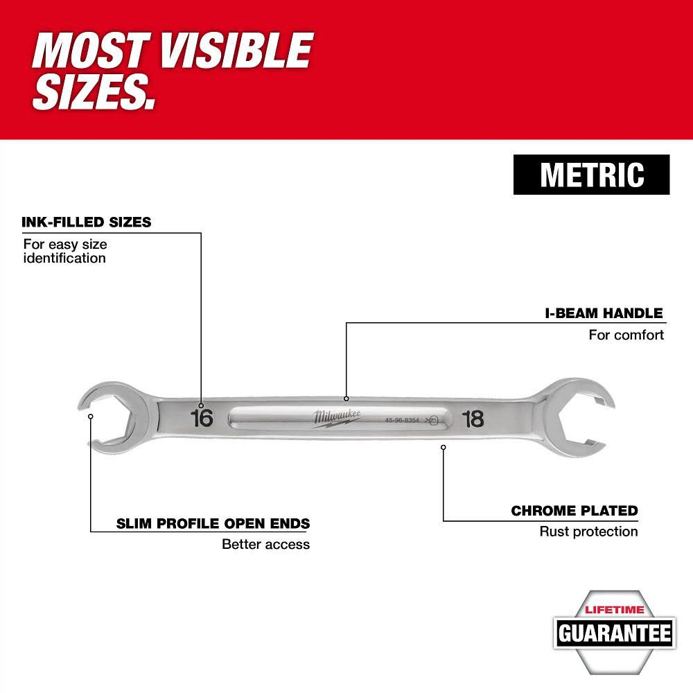 Milwaukee 16mm X 18mm Double End Flare Nut Wrench, large image number 2