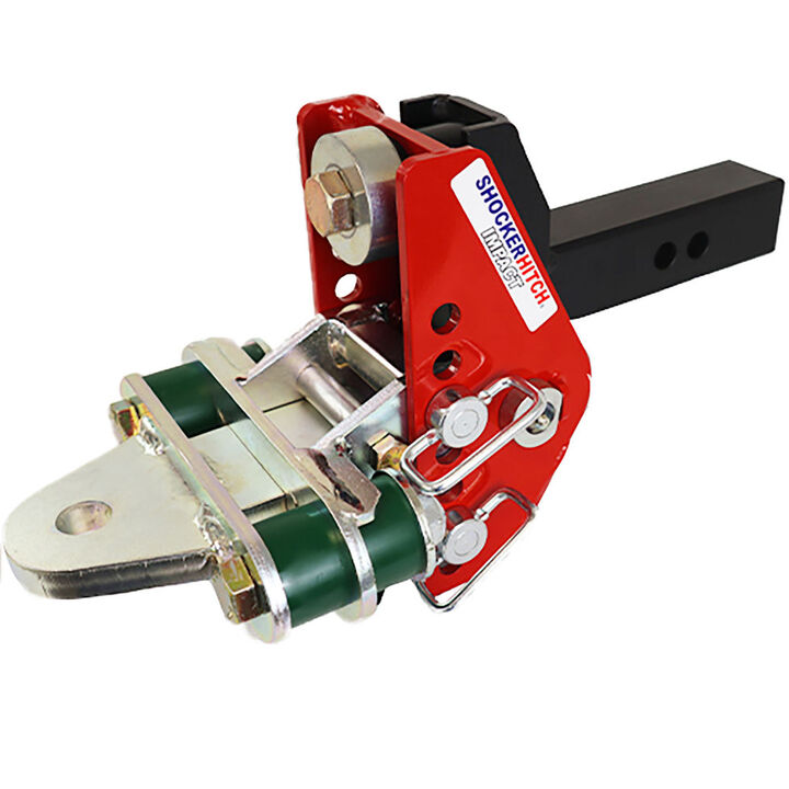 Shocker Hitch Impact 14K 2 Inch Cushion Hitch & Quad Cushion Drawbar with 1 Inch Hole