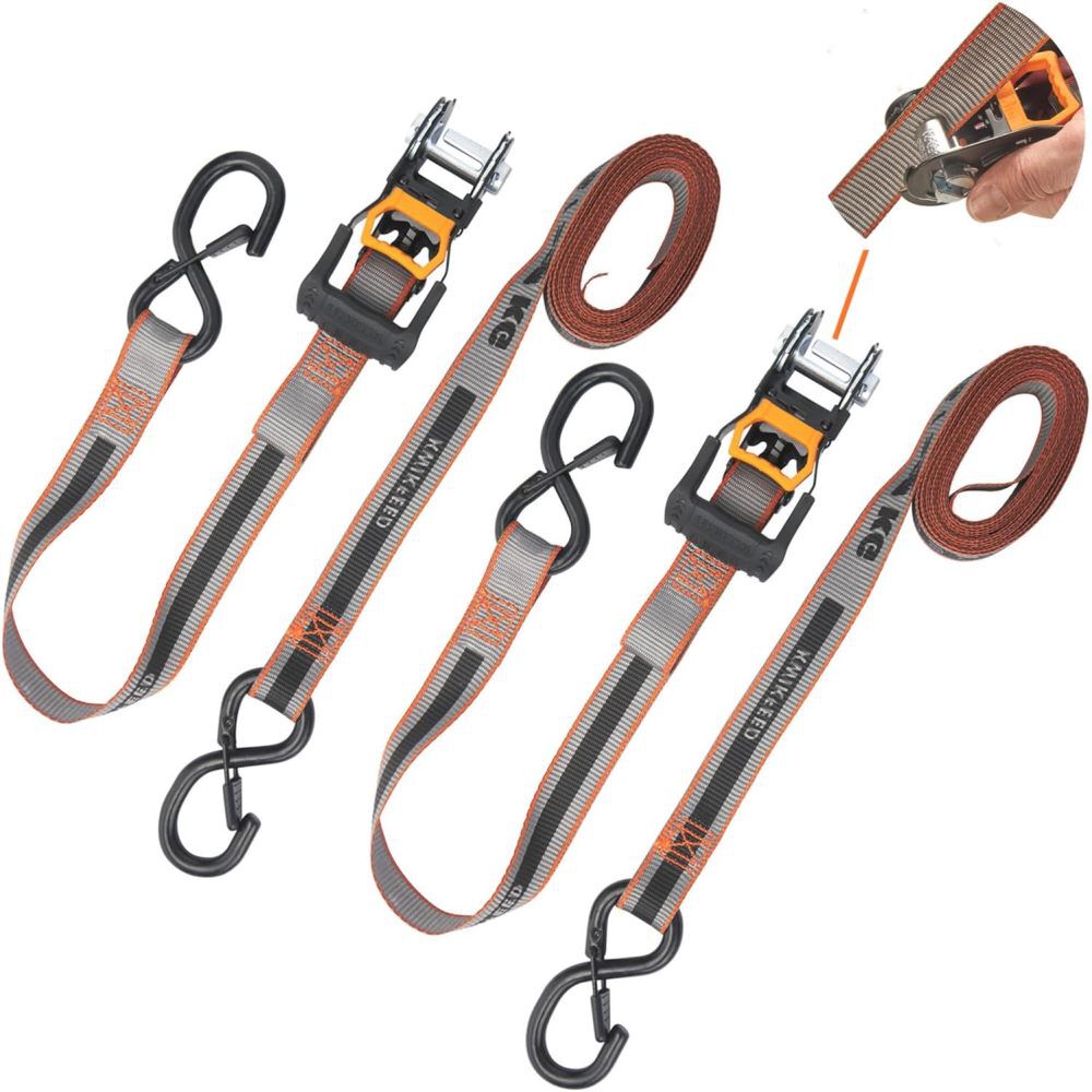 Keeper KwikFeed 500 Lbs 12 Ft. x 1 Inch Ratchet Tie Down Strap, Black, large image number 2