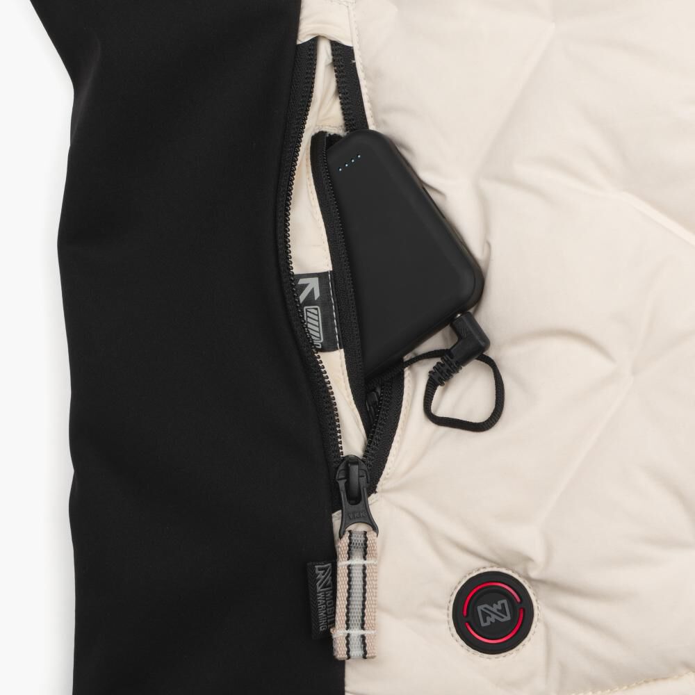 Mobile Warming Womens Aria Hybrid Black and Cream Heated Jacket Kit Medium, large image number 9