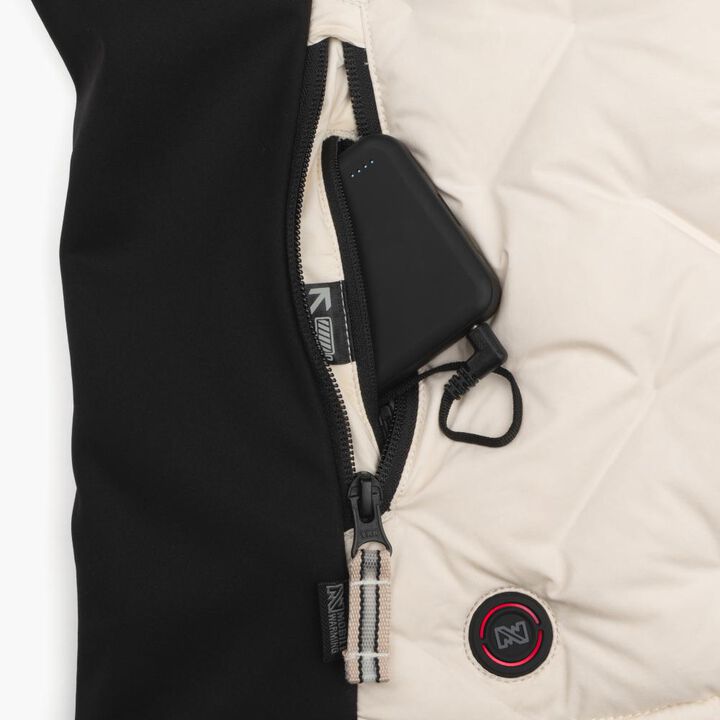 Mobile Warming Womens Aria Hybrid Black and Cream Heated Jacket Kit Medium, large image number 8