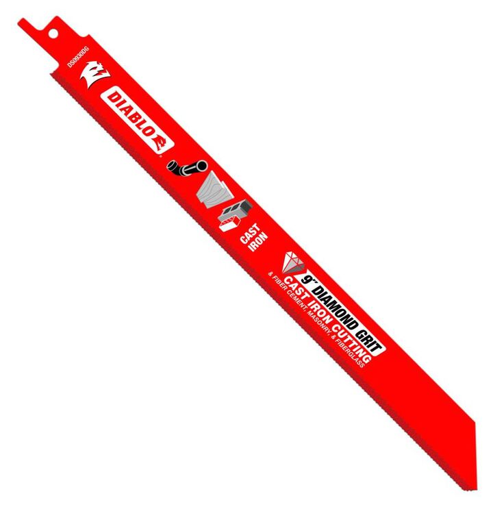 Diablo Tools 9in Diamond Grit Recip Blade for Cast Iron Fiber Cement Masonry and Fiberglass Single