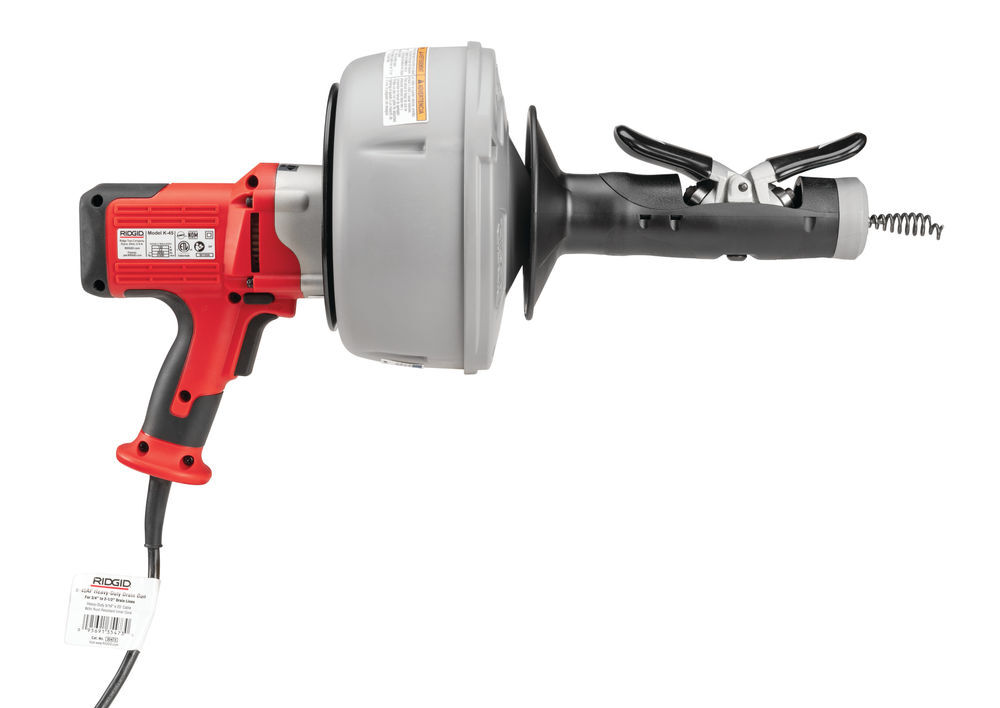 Ridgid K-45 Sink Machine with Manual Controls, 3 Inner Drums, 5 Piece Head Set, Metal Carrying Case, & Gloves, large image number 5