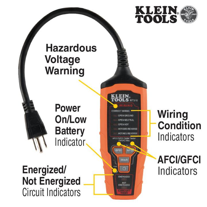 Klein Tools AFCI /GFCI Outlet Tester, large image number 1