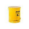Justrite 14 Gallon Yellow Steel Self-Closing Cover Oily Waste Can, small image number 1