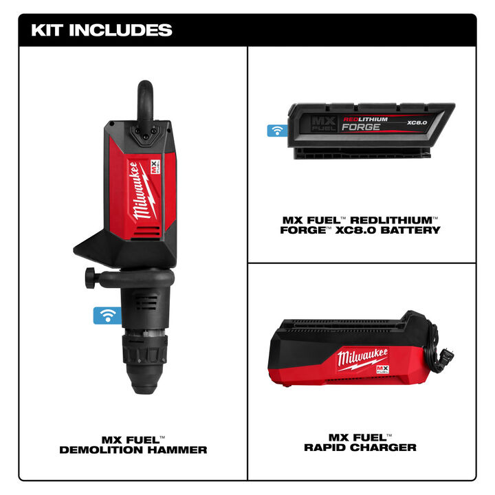 Milwaukee MX FUEL 27 lb SDS MAX Demolition Hammer Kit, large image number 1