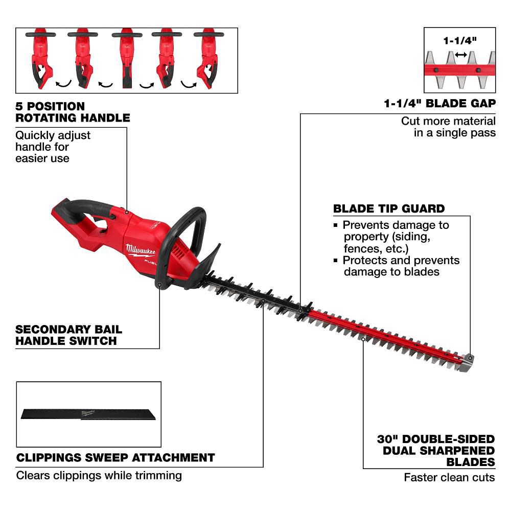 Milwaukee M18 FUEL 30 Inch Hedge Trimmer (Bare Tool), large image number 3