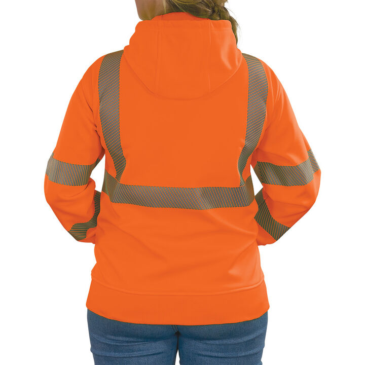 Ergodyne GloWear 8305W Class 3 Womens Performance Zip-Up Hoodie Hi-Vis Orange XL, large image number 7