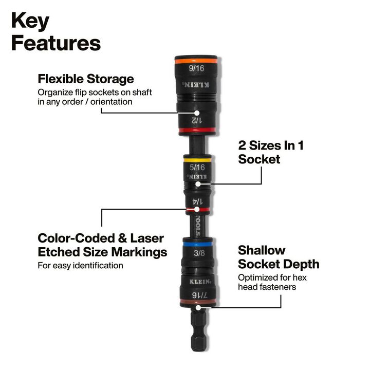 Klein Tools Impact Socket with Ratchet Handle, large image number 2