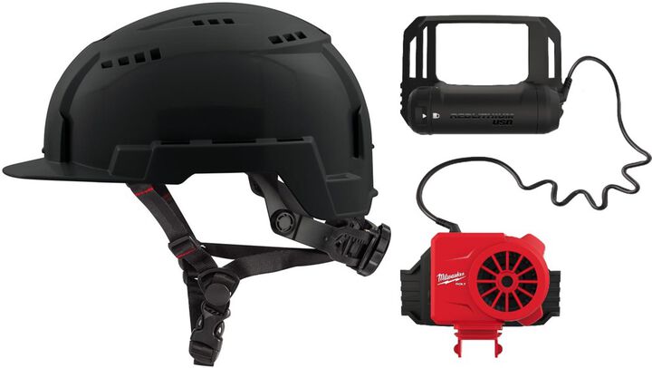 Milwaukee BOLT Front Brim Vented Helmet Class C & Cooling Fan, swatch