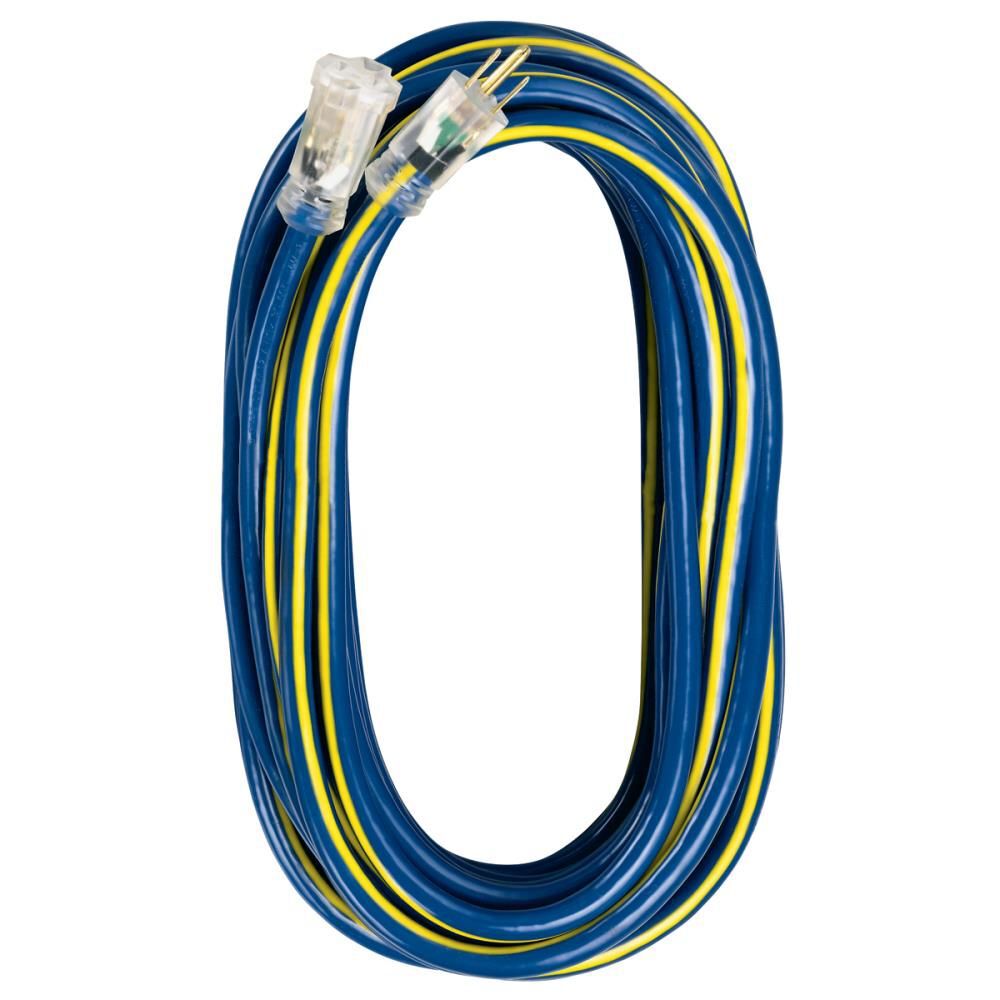Voltec 50 ft 12/3 SJTW Blue/Yellow U-Ground Kwik Kustom Extension Cord, large image number 1