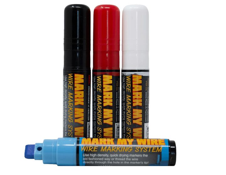 Rack-A-Tiers Mark My Wire Black/Blue/Red/White Wire Marking Felt Pen- 4 Pack