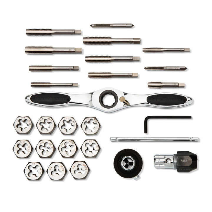 GEARWRENCH SAE Ratcheting Tap and Die Set, 27 Pieces