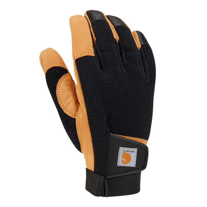 Carhartt High Dexterity Touch Cuff Gloves Mens Black Barley Large
