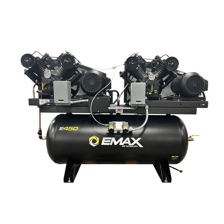 EMAX 230V 10HP 1PH 120 Gallon Horizontal Air Compressor with Radiator