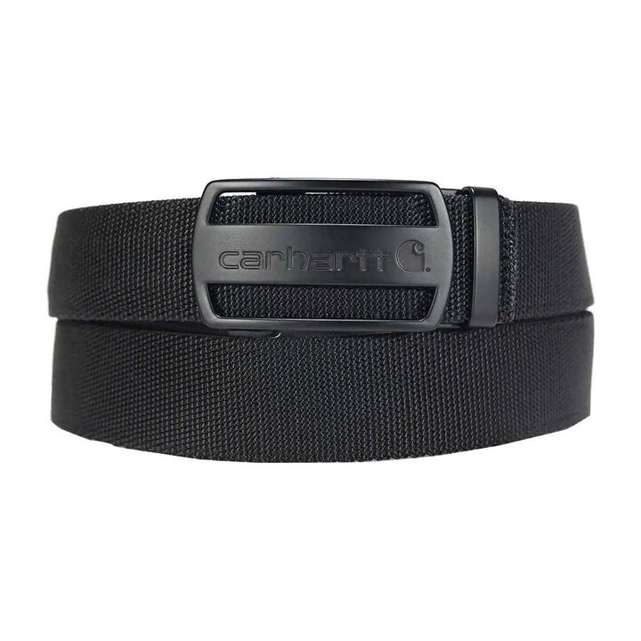 Carhartt Nylon Webbing Ratchet Belt, One Size Fits Most, Black