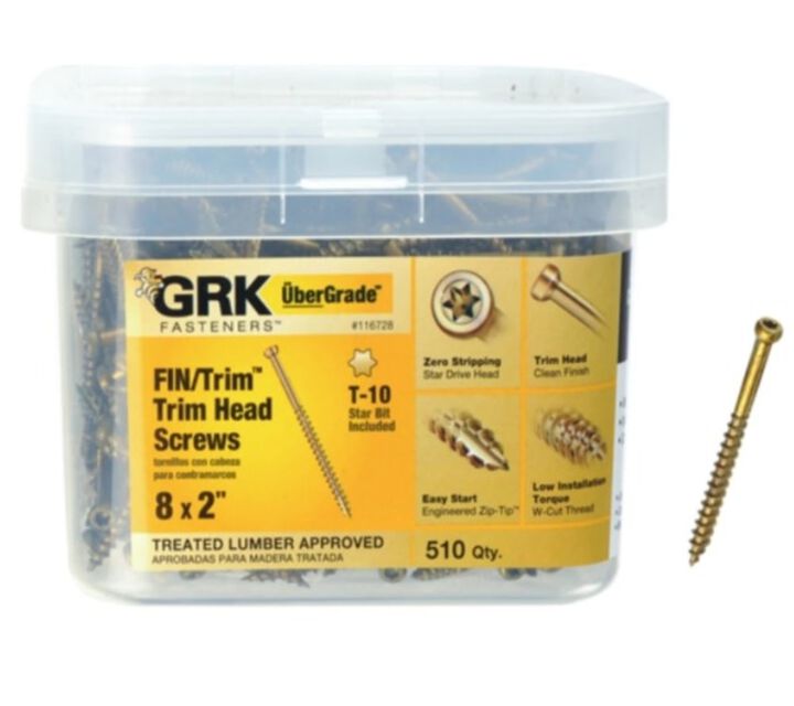 GRK Fasteners FIN/Trim Finishing Trim Head Screws #8 x 1 1/2in 600qty