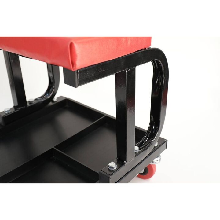 MaxJax Vinyl Cushion Rolling Work Seat with 4 Swivel Casters, large image number 3