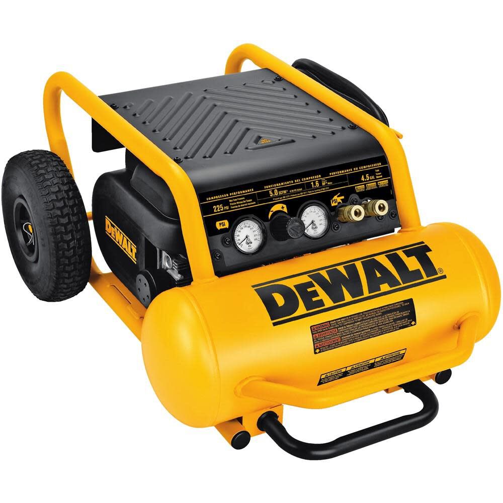 DEWALT HEAVY-DUTY 200PSI 4.5 GALLON ELECTRIC WHEELED COMPRESSOR (D55146), large image number 1